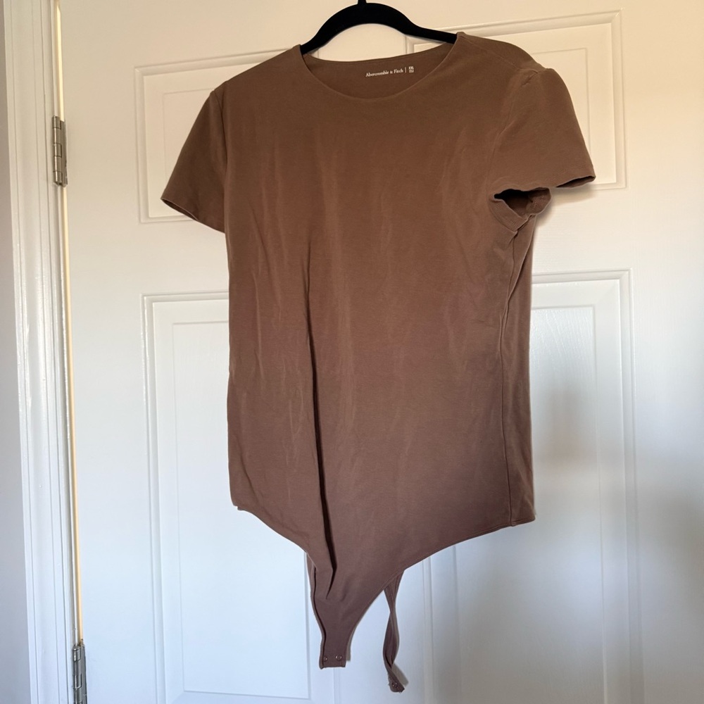 Abercrombie & Fitch Chocolate Brown Scoop Neck Bodysuit